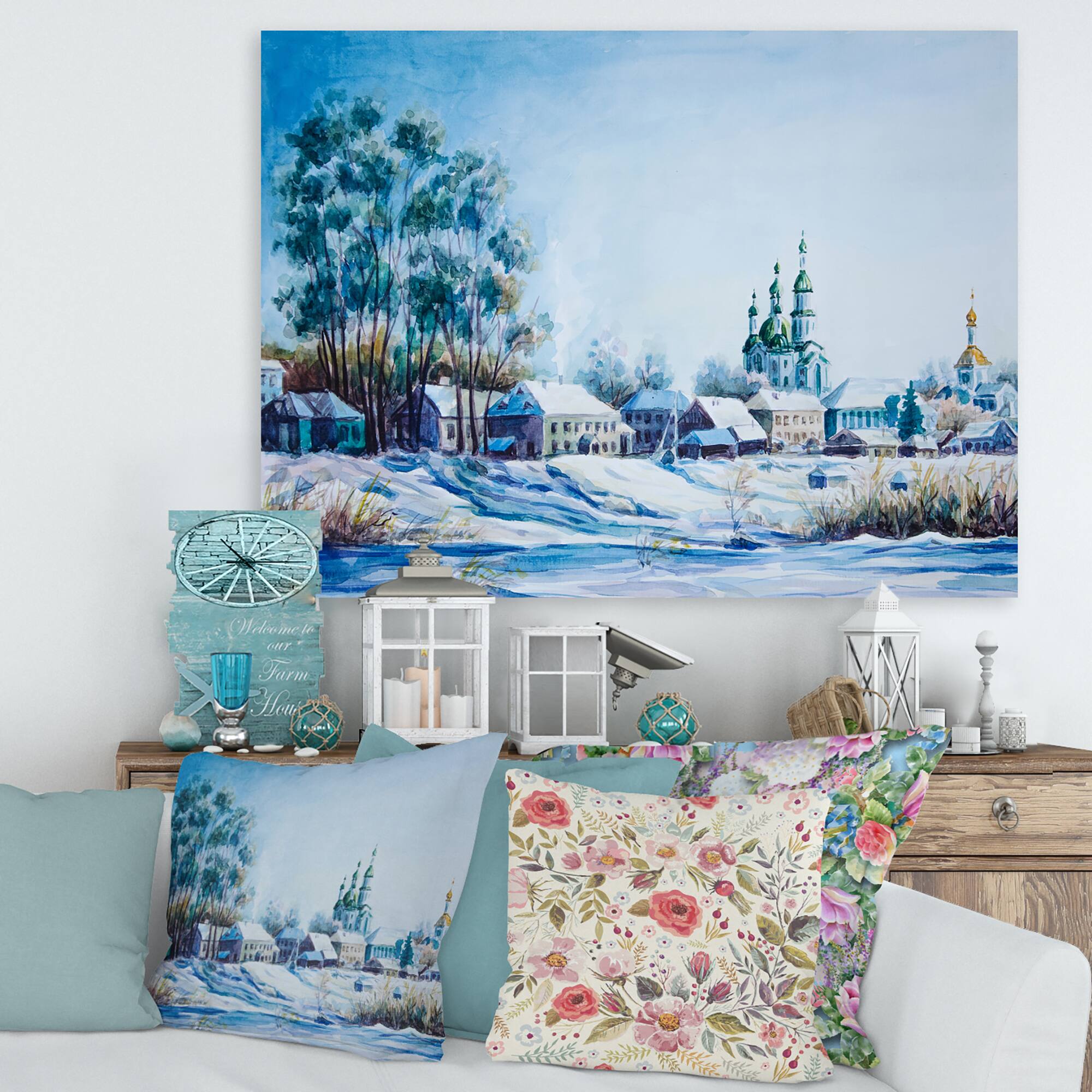 Designart - Small Town In Winter Times
